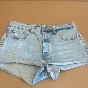 Levi's Light Wash Blue Denim Jean Shorts
